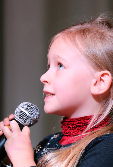 Young girl singing